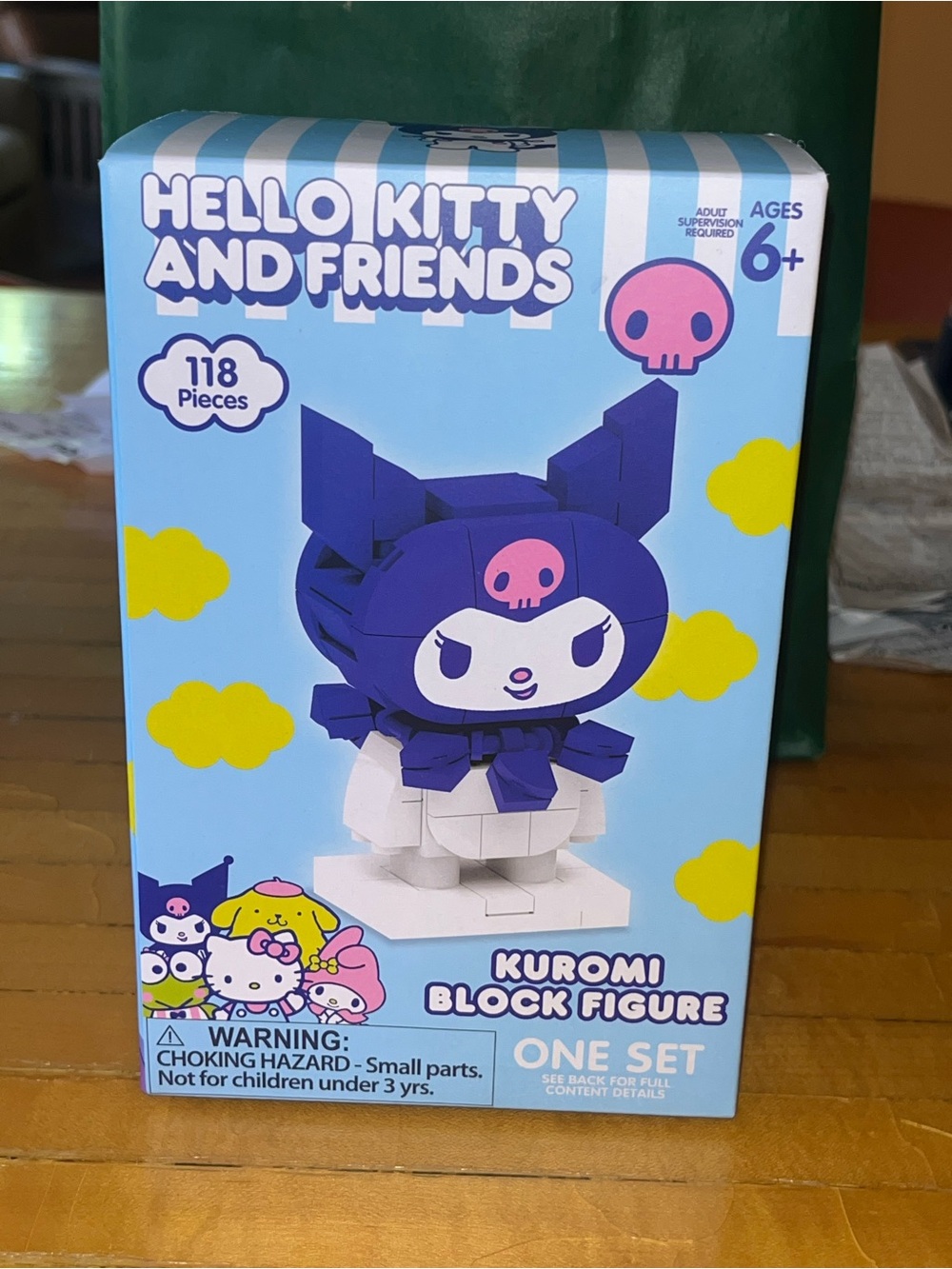 Sanrio Kuromi Block Figure - Purple, White & Pink Accents